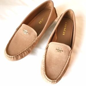 Coach Camel Amber Suede Driving Loafers